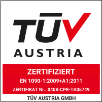 TÜV AUSTRIA Zertifikat EN 1090, Nr. 0408-CPR-TA05749